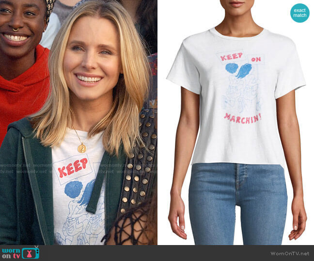 Re/Done Keep On Marchin Graphic Tee worn by Veronica Mars (Kristen Bell) on Veronica Mars