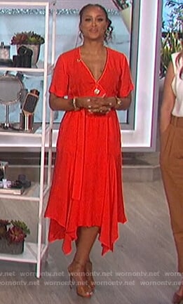 Eve’s red midi dress on The Talk