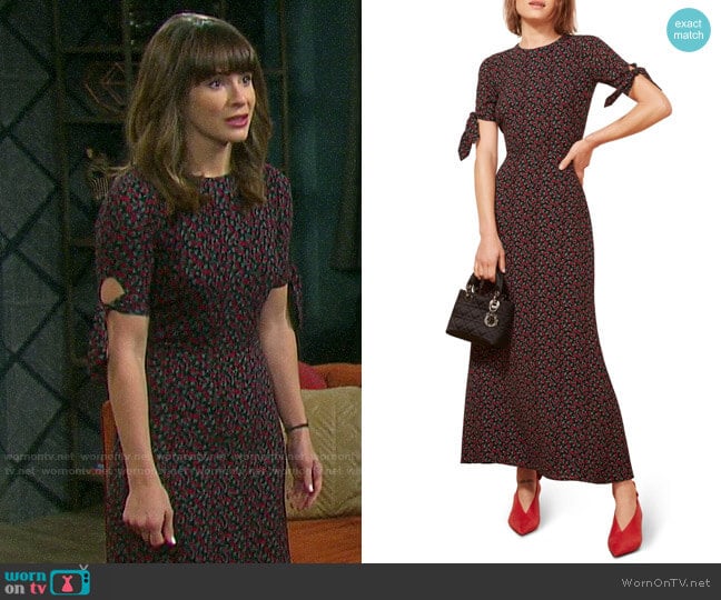 Reformation Amsterdam Dress worn by Sarah Horton (Linsey Godfrey) on Days of our Lives