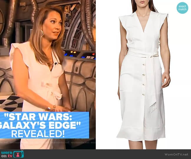 Enid Belted Dress by Reiss worn by Ginger Zee on Good Morning America