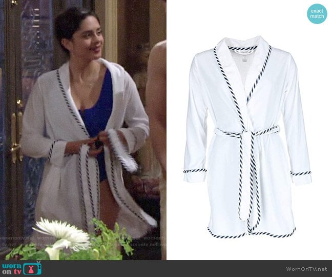 Rene Rofe Vintage Terry Short Robe worn by Lola Rosales (Sasha Calle) on The Young and the Restless