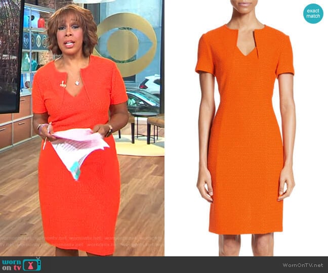 WornOnTV: Gayle’s orange folded neck dress on CBS This Morning | Gayle ...