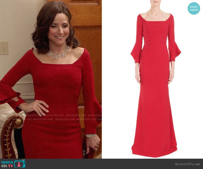 Roland Mouret Coleman Gown worn by Selina Meyer (Julia Louis-Dreyfus) on Veep