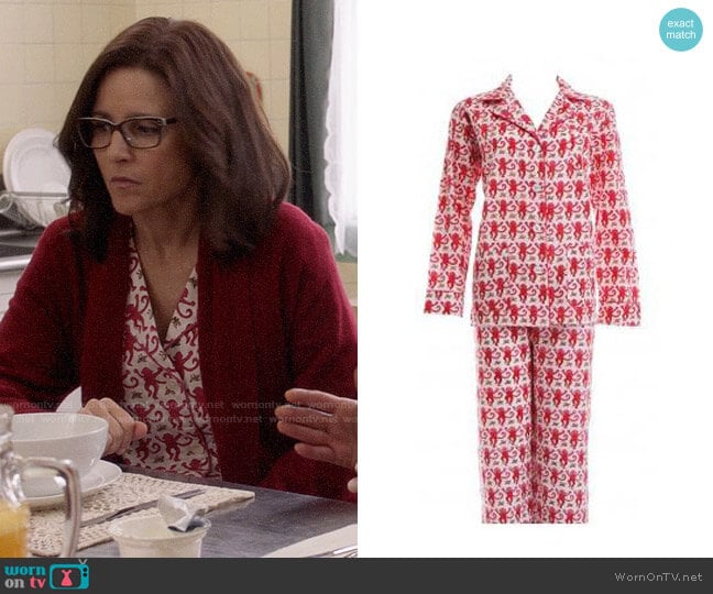 Roller Rabbit Amanda Pajamas worn by Selina Meyer (Julia Louis-Dreyfus) on Veep