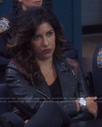 Rosa’s leather jacket with red panels on Brooklyn Nine-Nine