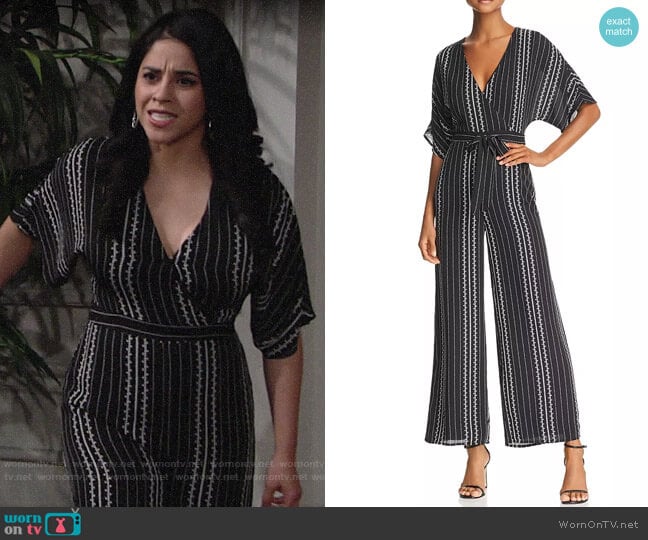 Sadie & Sage Geo-Print Wide-Leg Jumpsuit worn by Mia Rosales (Noemi Gonzalez) on The Young and the Restless