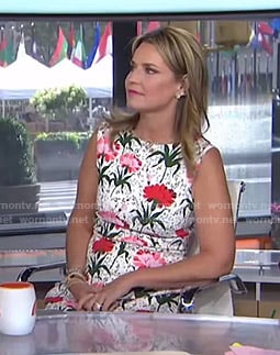 Savannah’s white carnation sleeveless dress on Today