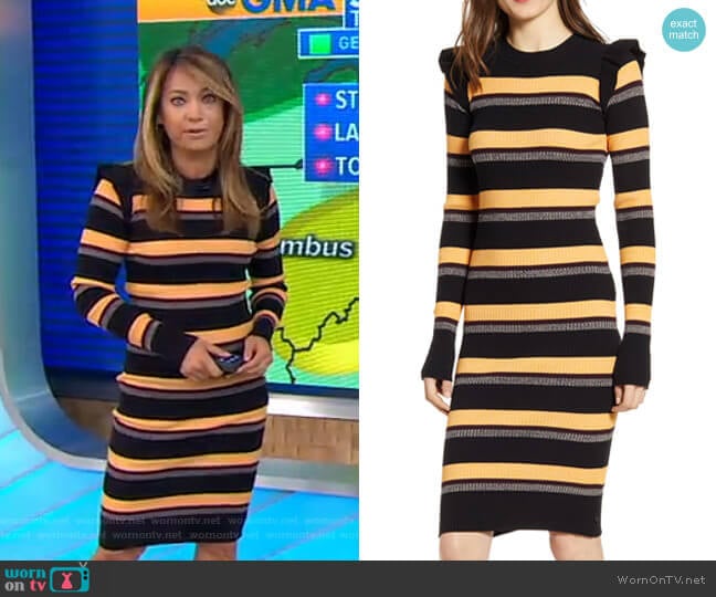 Rib Long Sleeve Dress by Scotch & Soda worn by Ginger Zee on Good Morning America