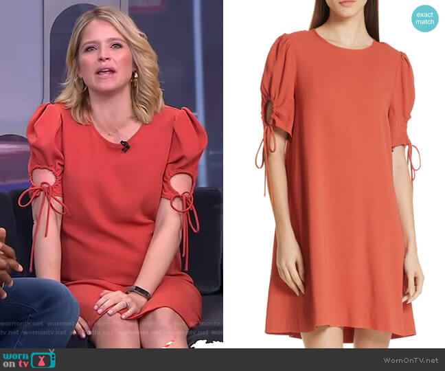 Cinch Sleeve Shift Dress by See by Chloe worn by Sara Haines on Good Morning America