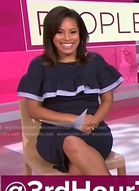 sheinelle ruffled navy dress today wornontv jones