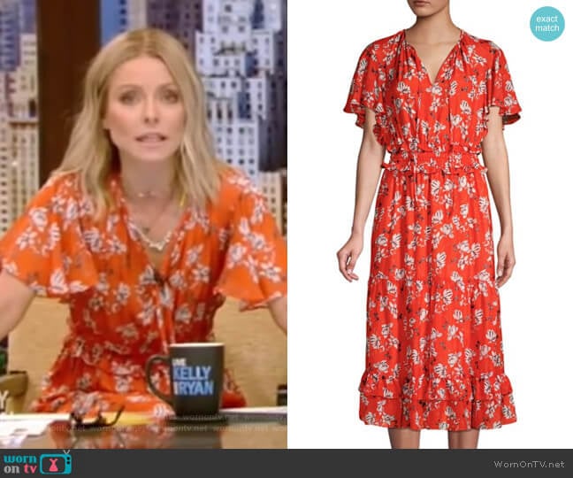 Mercerie Dress by Shoshanna worn by Kelly Ripa on Live with Kelly and Mark