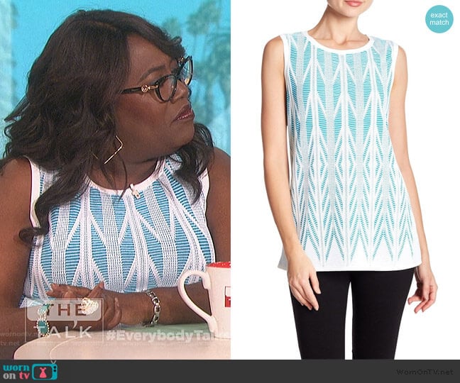 Ziri Sleeveless Top by St. John worn by Sheryl Underwood on The Talk