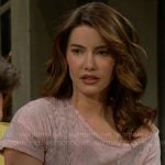 Steffy’s pink snake print tee on The Bold and the Beautiful