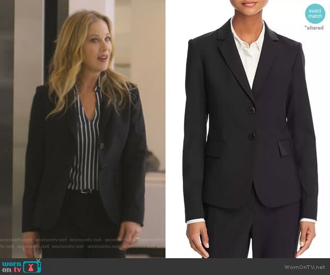 Carissa Blazer by Theory worn by Jen Harding (Christina Applegate) on Dead to Me