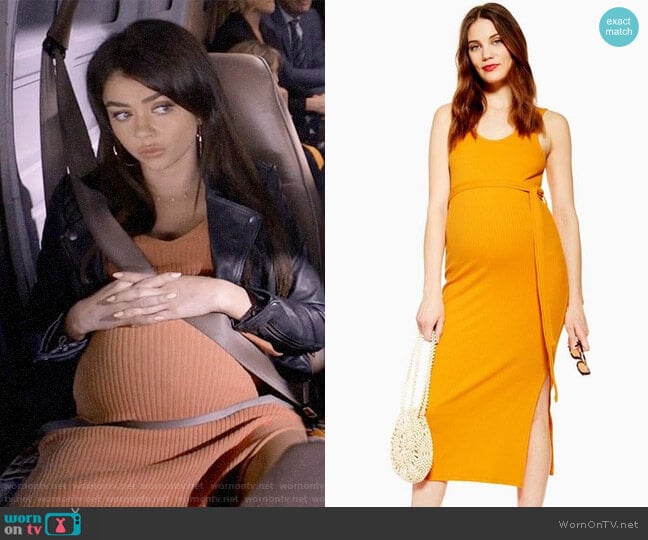 Topshop MATERNITY Belted Midi Dress worn by Haley Dunphy (Sarah Hyland) on Modern Family