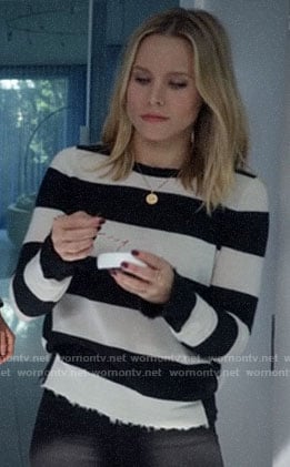 Veronica’s striped sweater with frayed trim on Veronica Mars