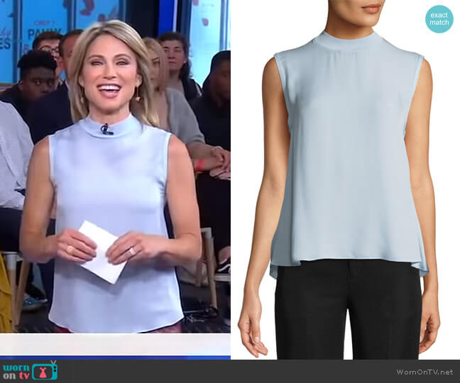 WornOnTV: Amy’s pastel blue sleeveless top on Good Morning America ...