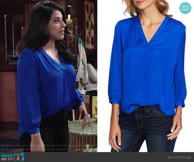 Vince Camuto Rumple Fabric Blouse worn by Mia Rosales (Noemi Gonzalez) on The Young and the Restless