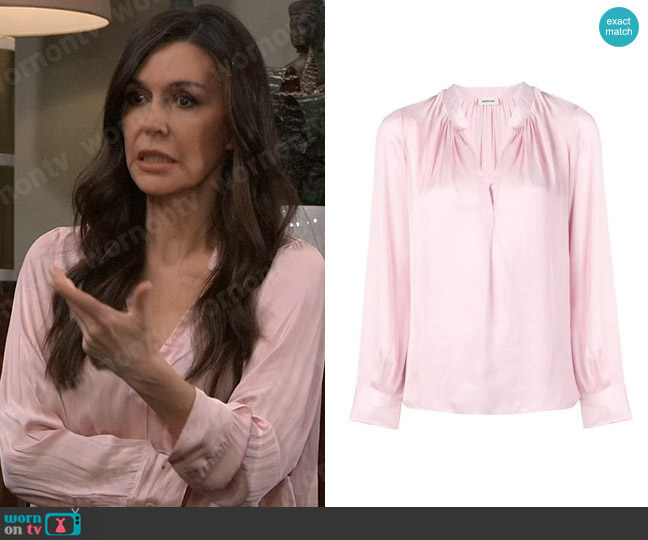 Zadig & Voltaire Tink Blouse worn by Anna Devane (Finola Hughes) on General Hospital