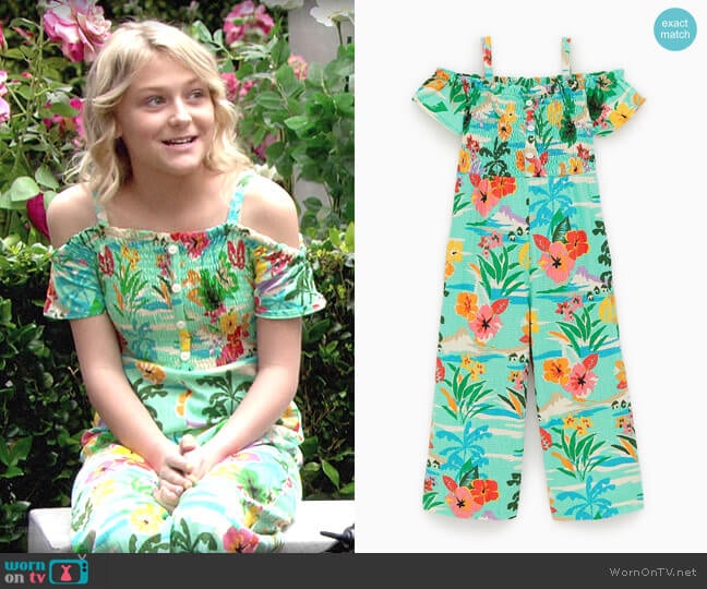 Zara Floral Jumpsuit worn by Faith Newman (Alyvia Alyn Lind) on The Young and the Restless