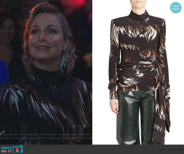 Abstract Print Blouse by Givenchy worn by Jacqueline (Melora Hardin) on The Bold Type