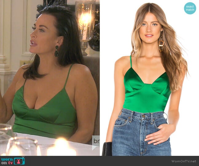 Helaine Cami by Amanda Uprichard worn by Kyle Richards on The Real Housewives of Beverly Hills