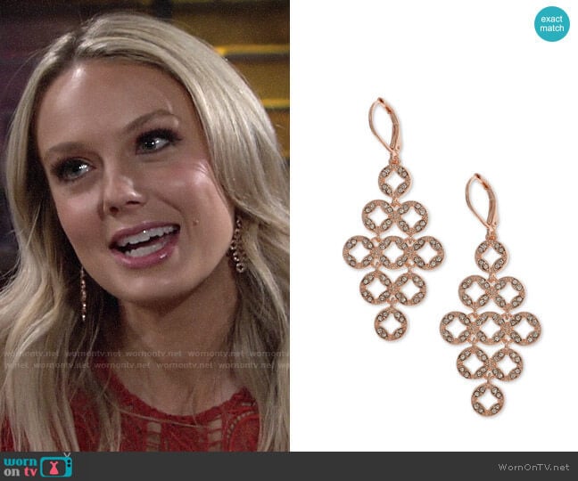 Anne Klein Pave Chandelier Earrings worn by Abby Newman (Melissa Ordway) on The Young and the Restless