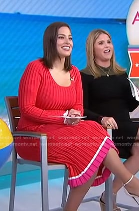 Ashley Graham’s red ribbed dress on Today