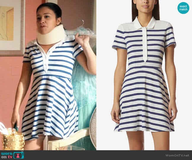 Avec Les Filles Cotton Striped Polo-Style Dress worn by Jane Villanueva (Gina Rodriguez) on Jane the Virgin