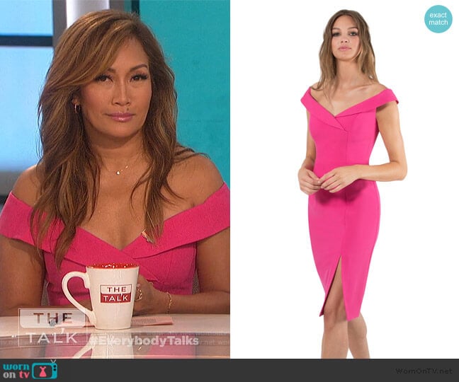 WornOnTV: Carrie’s pink off shoulder dress on The Talk | Carrie Inaba ...