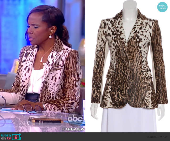 Cowhide Animal-Print Blazer by BY. Bonnie Young worn by Deborah Roberts on The View