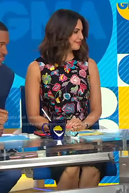 Cecilia’s black floral embroidered dress on Good Morning America