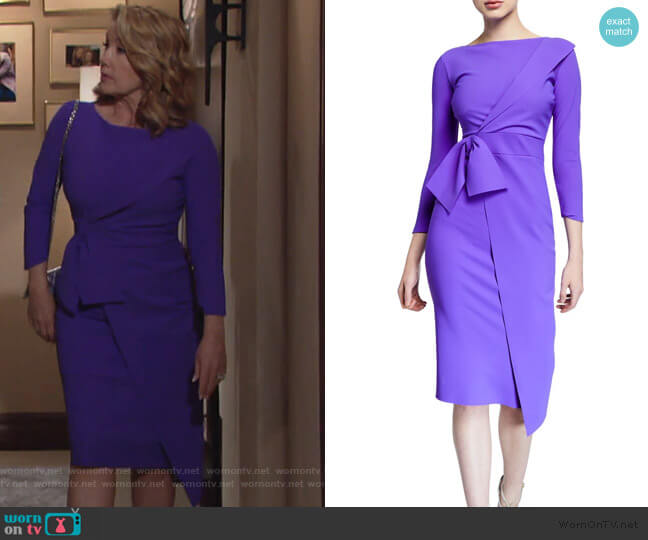 Gurli Asymmetric Flap Dress by Chiara Boni La Petite Robe worn by Nikki Reed Newman (Melody Thomas-Scott) on The Young and the Restless