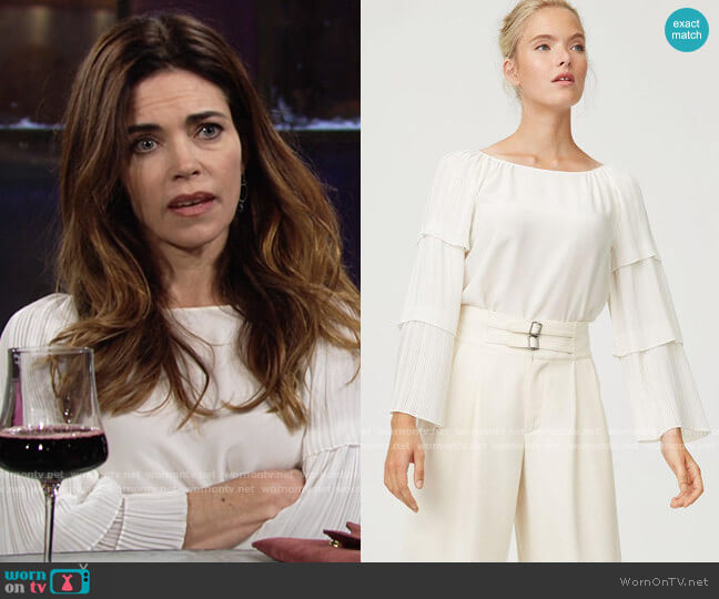 Club Monaco Truleen Top worn by Victoria Newman (Amelia Heinle) on The Young and the Restless