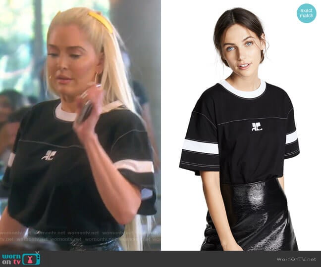 Oversized Logo T-Shirt by Courreges worn by Erika Jayne on The Real Housewives of Beverly Hills