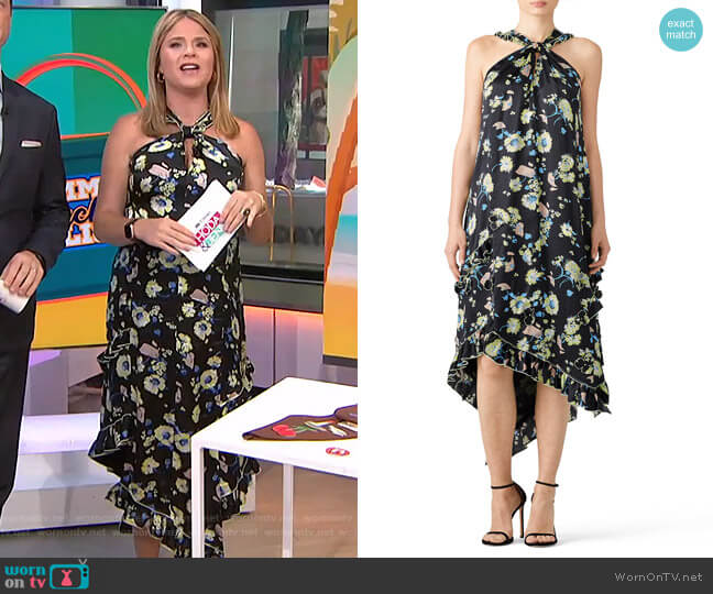 Floral Halter Dress by Derek Lam 10 Crosby worn by Jenna Bush Hager on Today