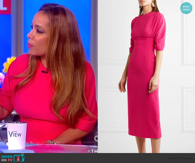 Helga cloque midi dress by Emilia Wickstead worn by Sunny Hostin on The View