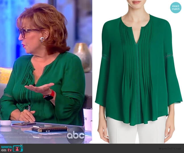 Orion Pleated Blouse by Elie Tahari worn by Joy Behar on The View