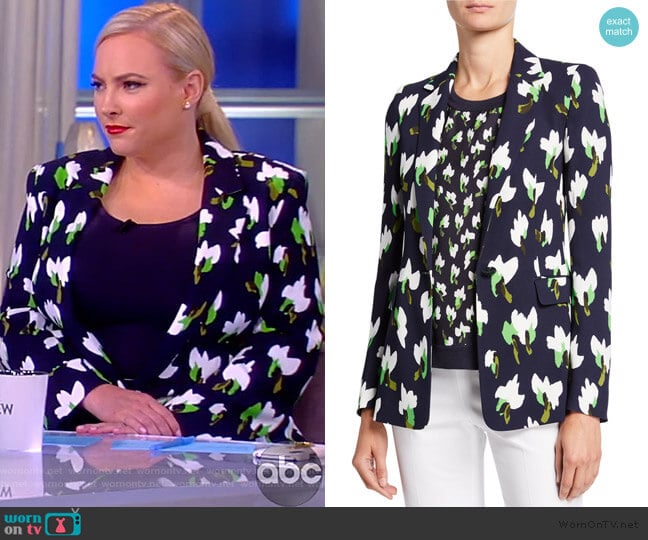 Brikenan Abstract-Floral Print Blazer by Escada worn by Meghan McCain on The View