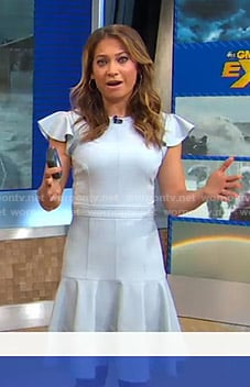 Ginger's pastel blue ruffled dress on Good Morning America