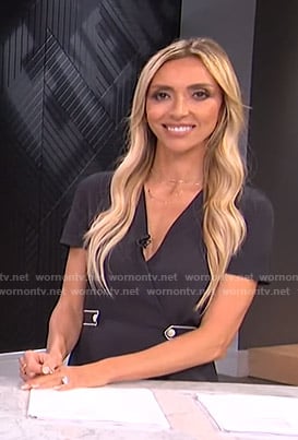 Giuliana's black button detail wrap dress on E! News