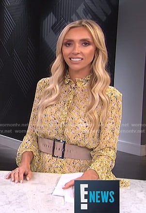 Giuliana's yellow floral ruffled dress on E! News