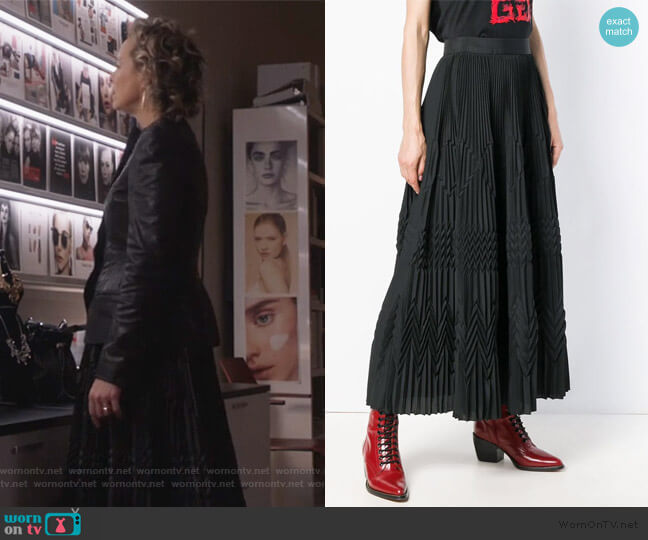 Long Pleated Skirt by Givenchy worn by Jacqueline (Melora Hardin) on The Bold Type