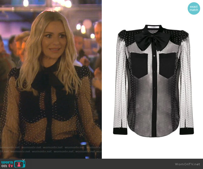 Polka Dot Sheer Blouse by Givenchy worn by Dorit Kemsley  on The Real Housewives of Beverly Hills