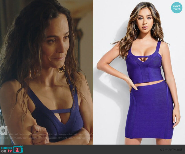 Mirage Bandage Crop Top by Guess worn by Teresa Mendoza (Alice Braga) on Queen of the South