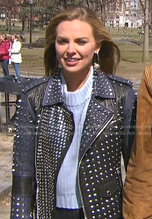 Hannah's studded moto jacket on The Bachelorette