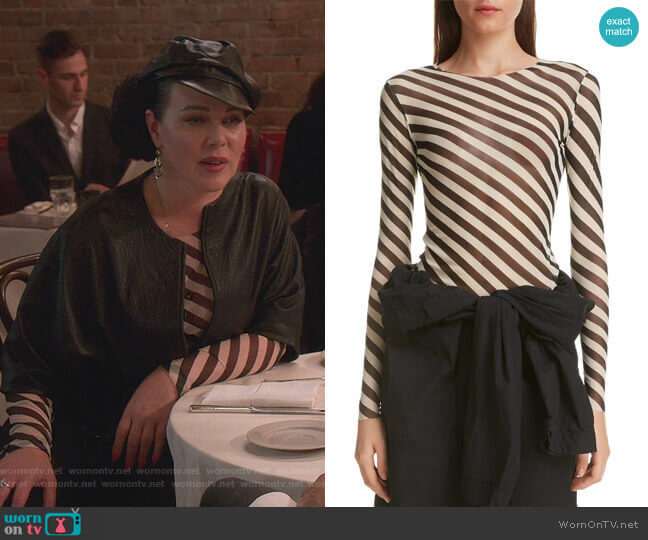 Heston Bias Stripe Top by Dries van Noten worn by Maggie (Debi Mazar) on Younger