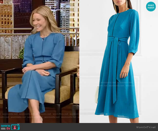 Isabel Midi Dress by Cefinn worn by Kelly Ripa on Live with Kelly and Mark