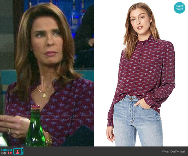 WornOnTV: Hope’s burgundy printed blouse on Days of our Lives ...