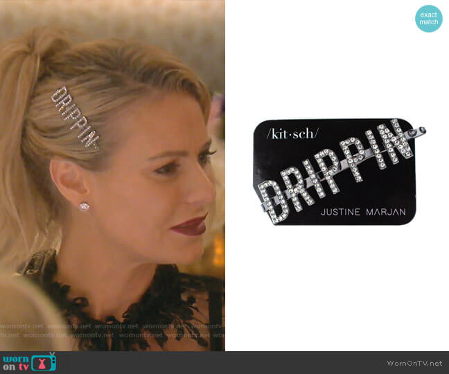 Pin: Drippin Rhinestone Bobby Pin by Kitsch worn by Dorit Kemsley on The Real Housewives of Beverly Hills